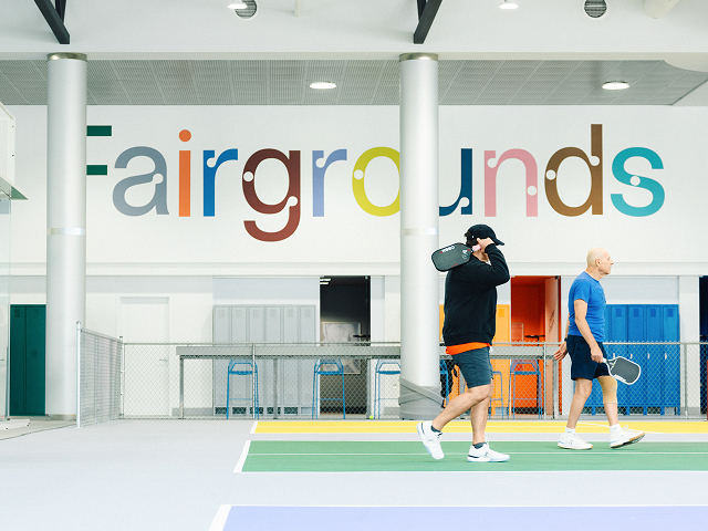 Inside a Fairgrounds club lobby