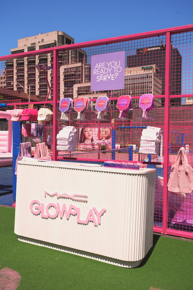 Branded partner kits laid out for a Fairgrounds activation