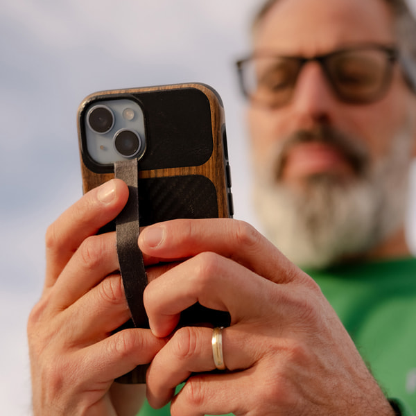 A player checking their phone